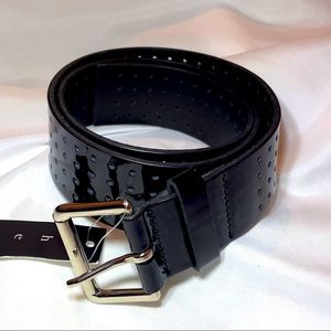 NWT Theory Patent Leather Belt Black